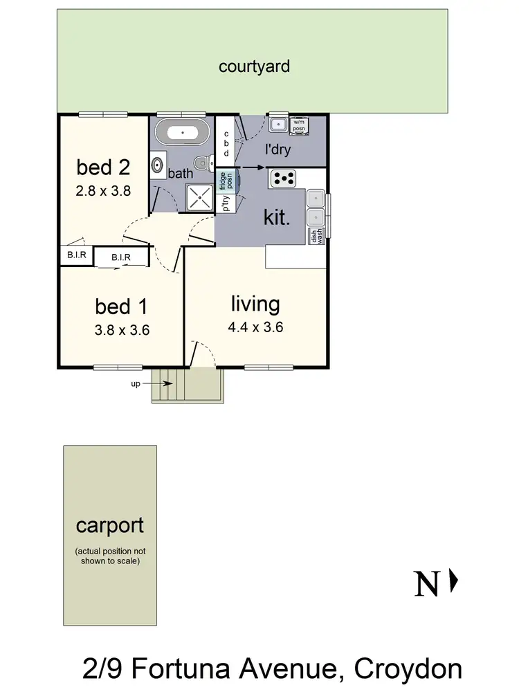 Floorplan of Homely unit listing, 2/9 Fortuna Avenue, Croydon VIC 3136