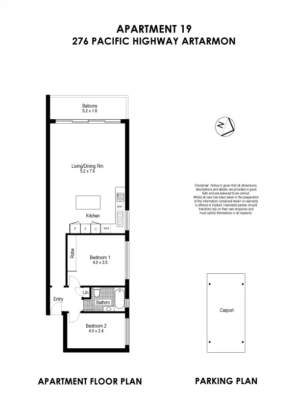 Floorplan of Homely unit listing, 19/276 Pacific Highway, Artarmon NSW 2064