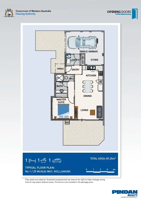 Floorplan of Homely house listing, 1/25 Munja Way, Nollamara WA 6061