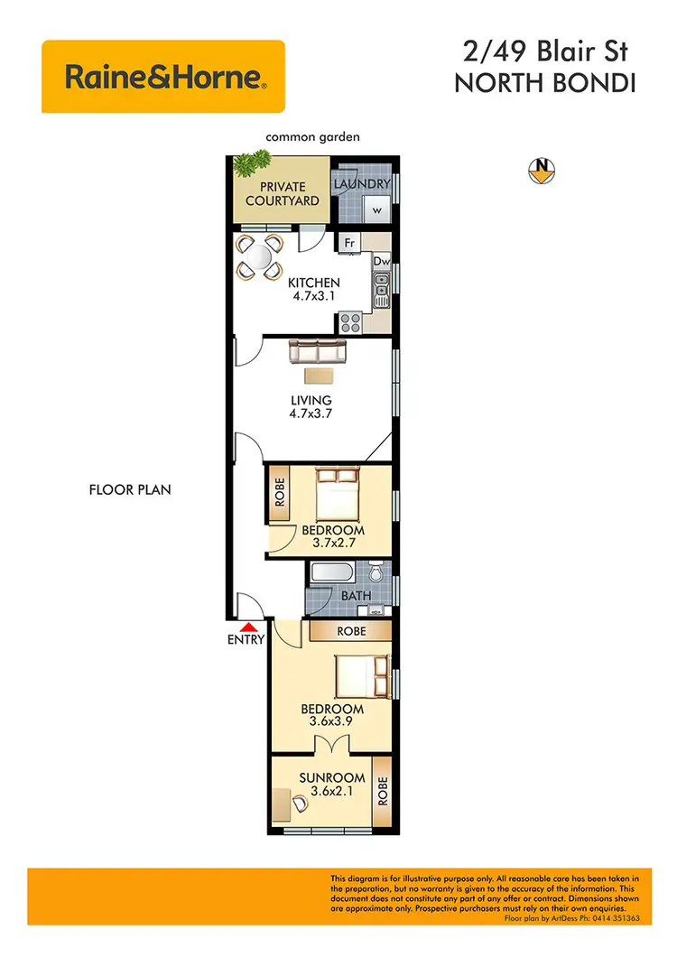 Floorplan of Homely apartment listing, 2/49 Blair Street, North Bondi NSW 2026