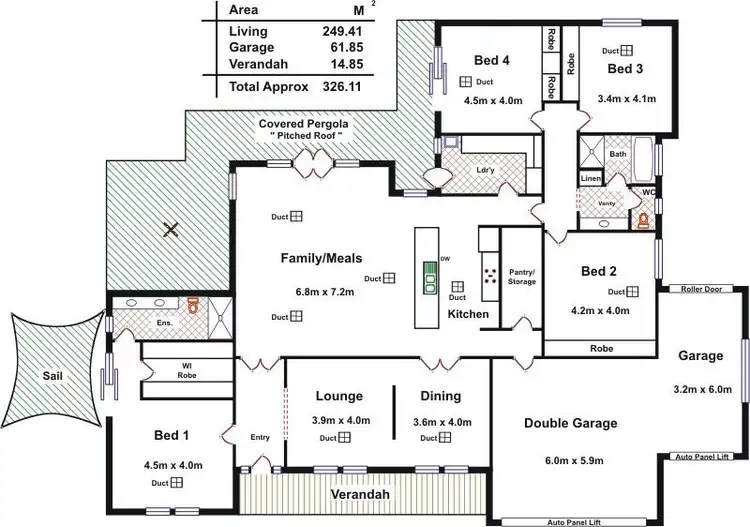 Floorplan of Homely house listing, 11 Wills Way, Hewett SA 5118