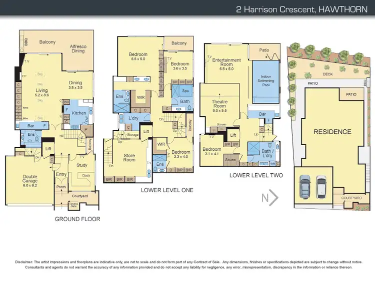 Floorplan of Homely house listing, 2 Harrison Crescent, Hawthorn VIC 3122