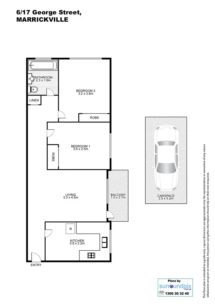 Floorplan of Homely apartment listing, 6/17 George Street, Marrickville NSW 2204