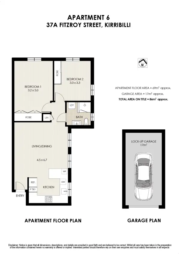 Floorplan of Homely apartment listing, 6/37a Fitzroy Street, Kirribilli NSW 2061