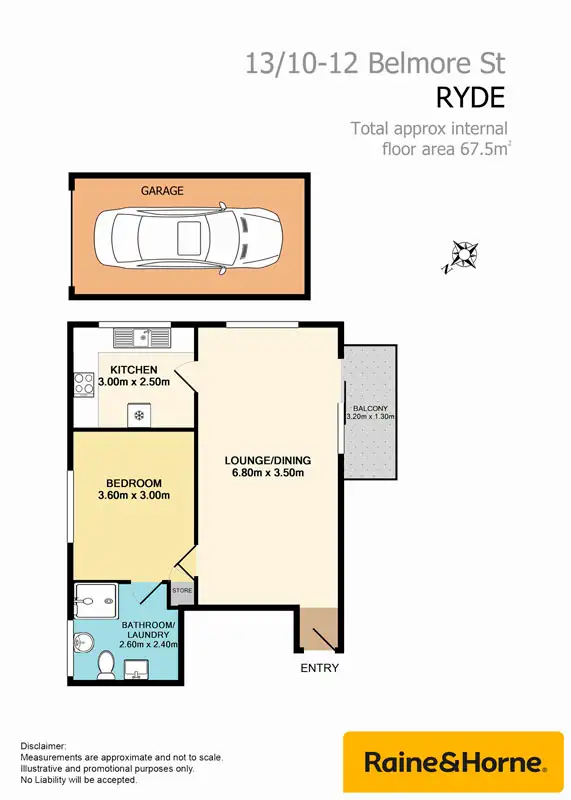 Floorplan of Homely unit listing, 13/10-12 Belmore Street, Ryde NSW 2112