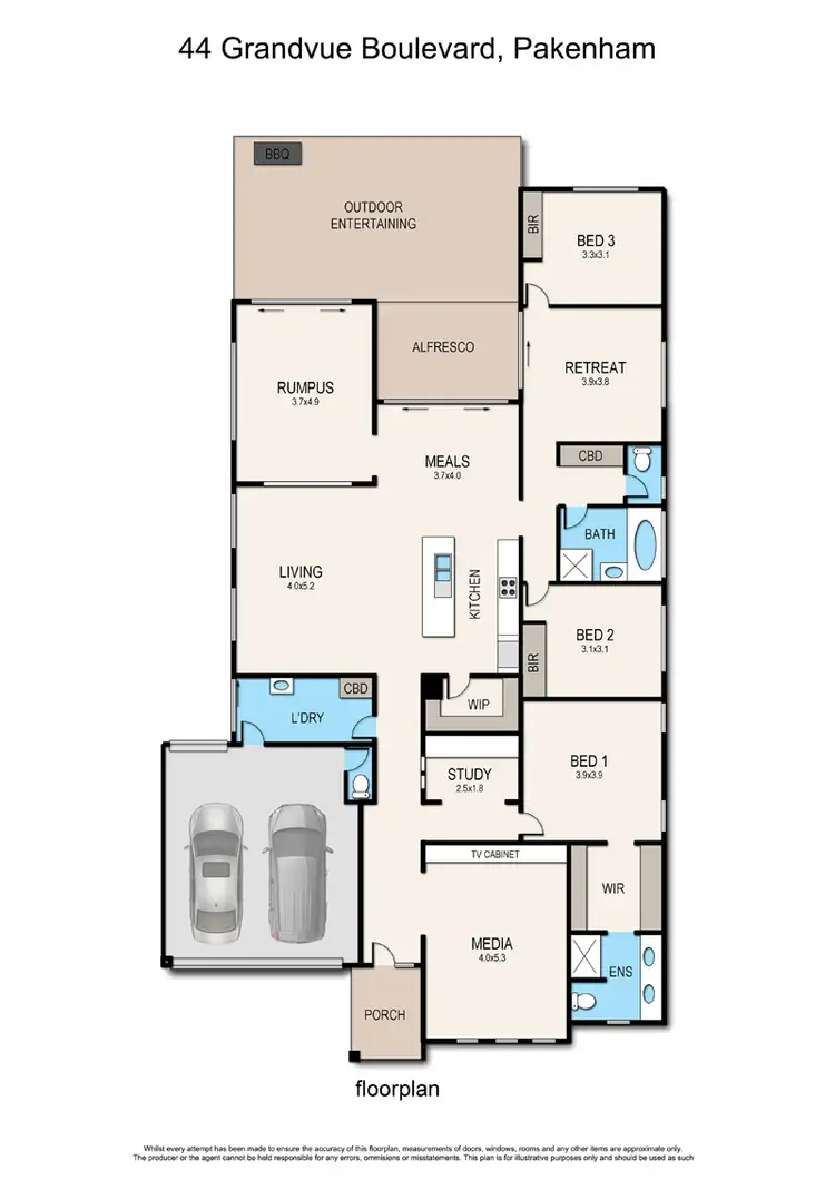 Floorplan of Homely house listing, 44 Grandvue Boulevard, Pakenham VIC 3810