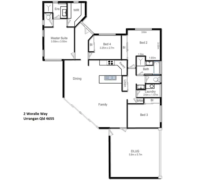 Floorplan of Homely house listing, 2 Woralie Way, Urraween QLD 4655