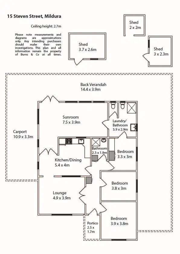 Floorplan of Homely house listing, 15 Steven Street, Mildura VIC 3500