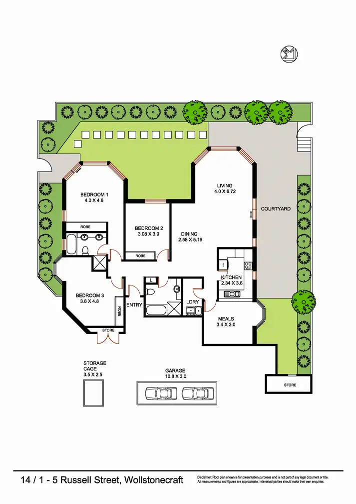 Floorplan of Homely apartment listing, 14/1-5 Russell Street, Wollstonecraft NSW 2065