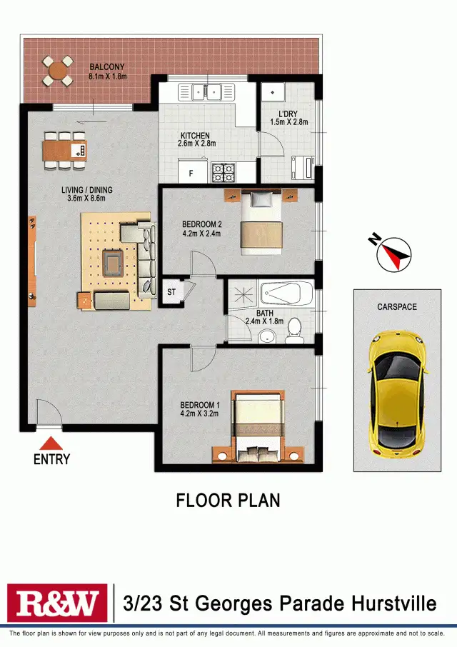 Floorplan of Homely apartment listing, 3/23 St Georges Parade, Hurstville NSW 2220