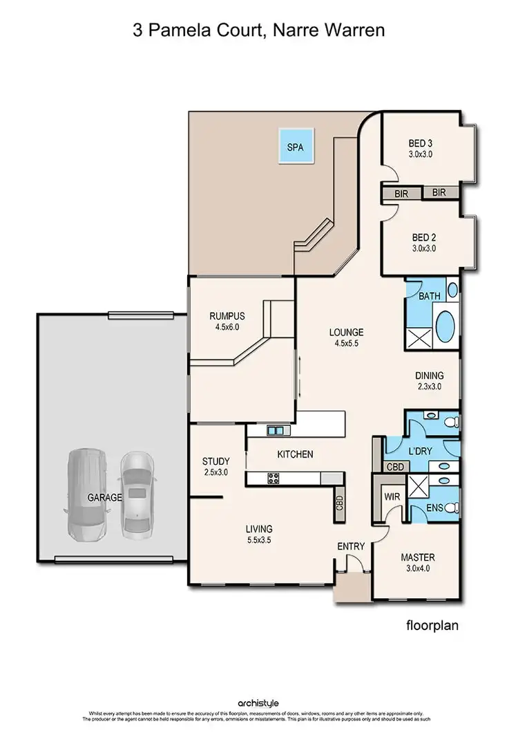 Floorplan of Homely house listing, 3 Pamela Court, Narre Warren VIC 3805