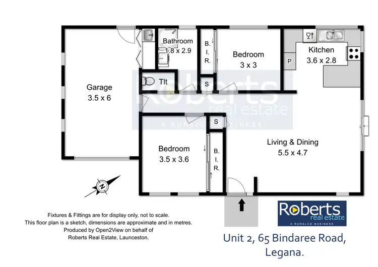 Floorplan of Homely block of units listing, 2/65 Bindaree Road, Legana TAS 7277