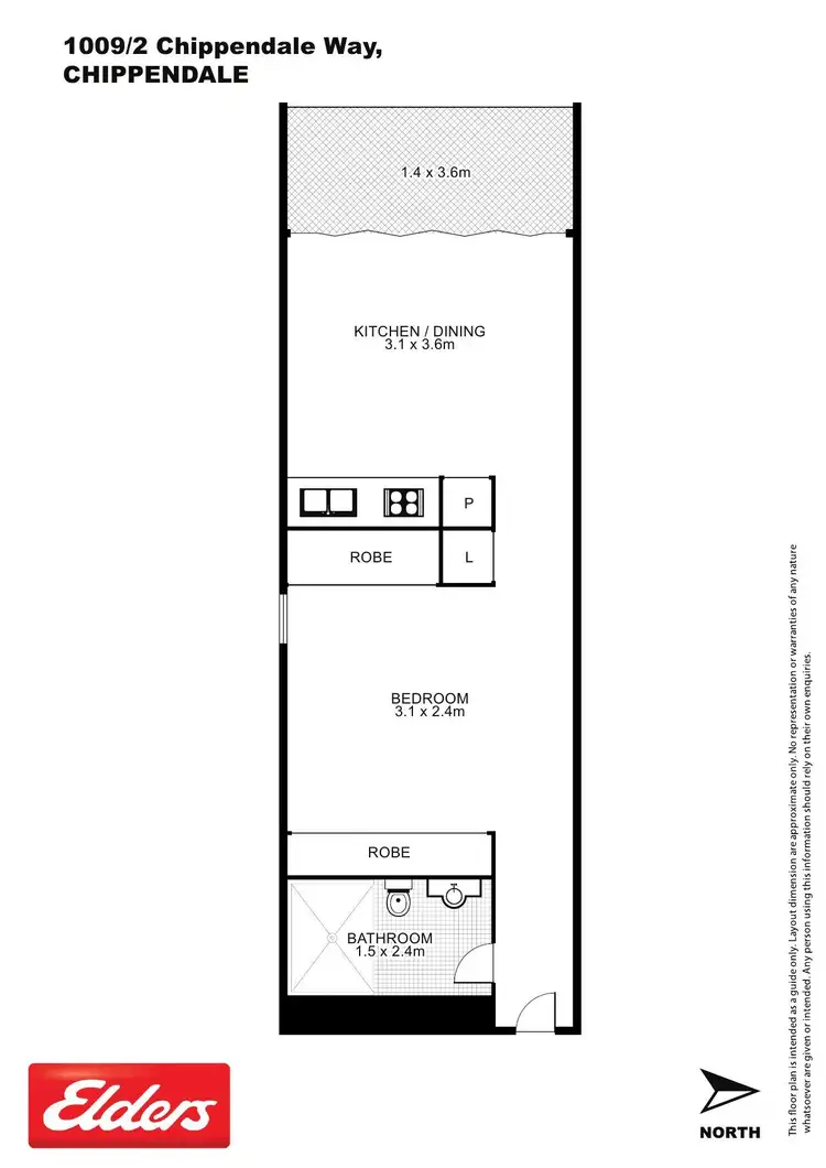 Floorplan of Homely apartment listing, 1009 / 2 Chippendale Way, Chippendale NSW 2008