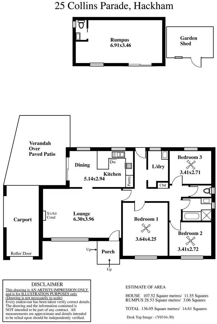 Floorplan of Homely house listing, 25 Collins Parade, Hackham SA 5163