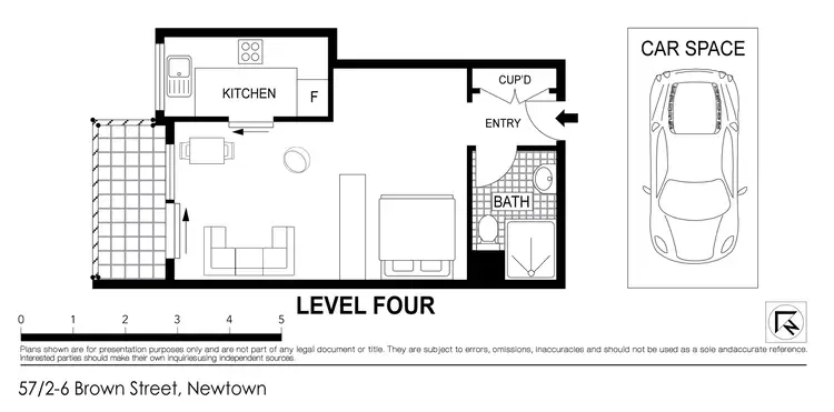 Floorplan of Homely studio listing, 57/2-6 Brown Street, Newtown NSW 2042