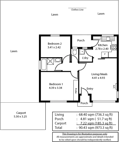 Floorplan of Homely unit listing, 4/57 Francis Street, Clarence Park SA 5034