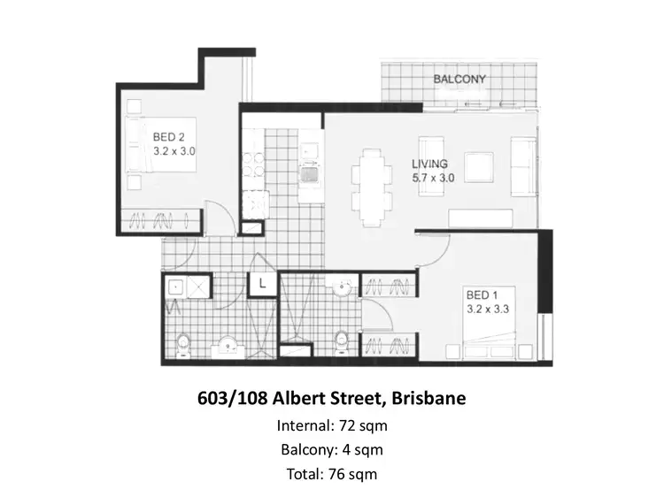Floorplan of Homely apartment listing, 603/108 Albert Street, Brisbane City QLD 4000