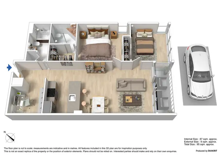 Floorplan of Homely apartment listing, 2903/63 Whiteman Street, Southbank VIC 3006