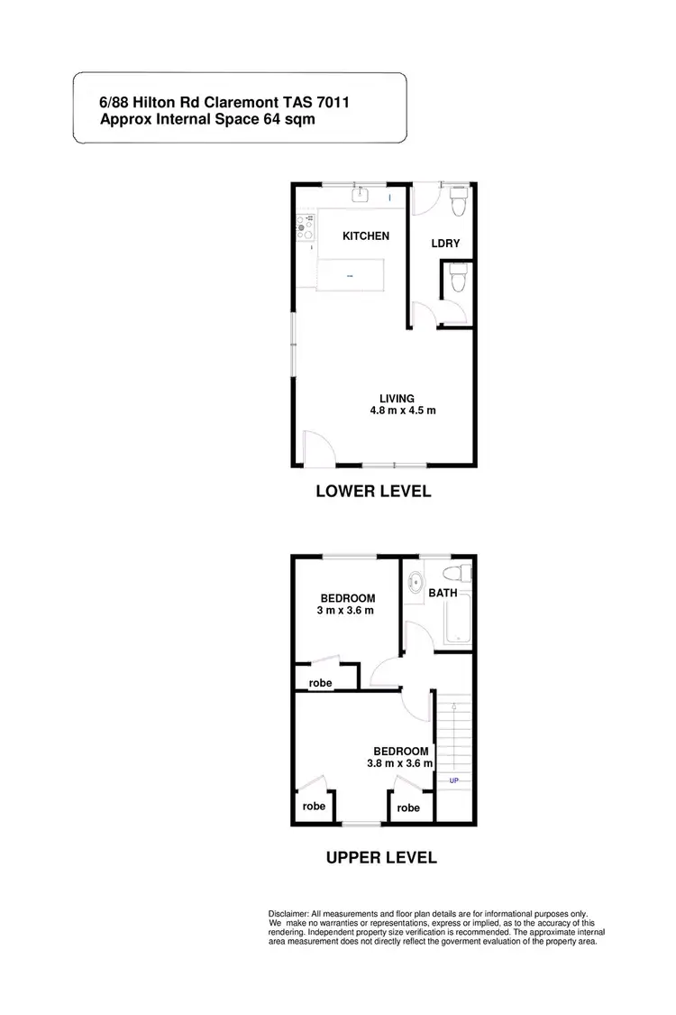 Floorplan of Homely unit listing, 6/88 Hilton Road, Claremont TAS 7011