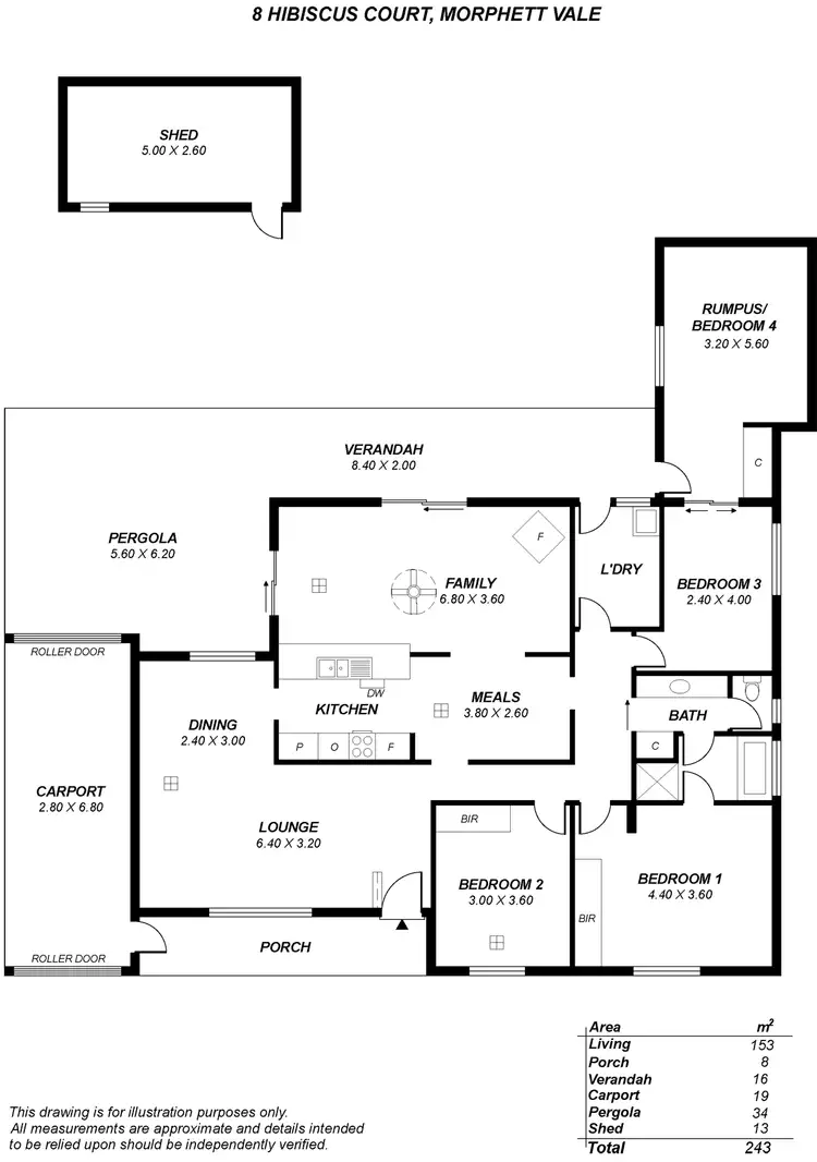 Floorplan of Homely house listing, 8 Hibiscus Court, Morphett Vale SA 5162