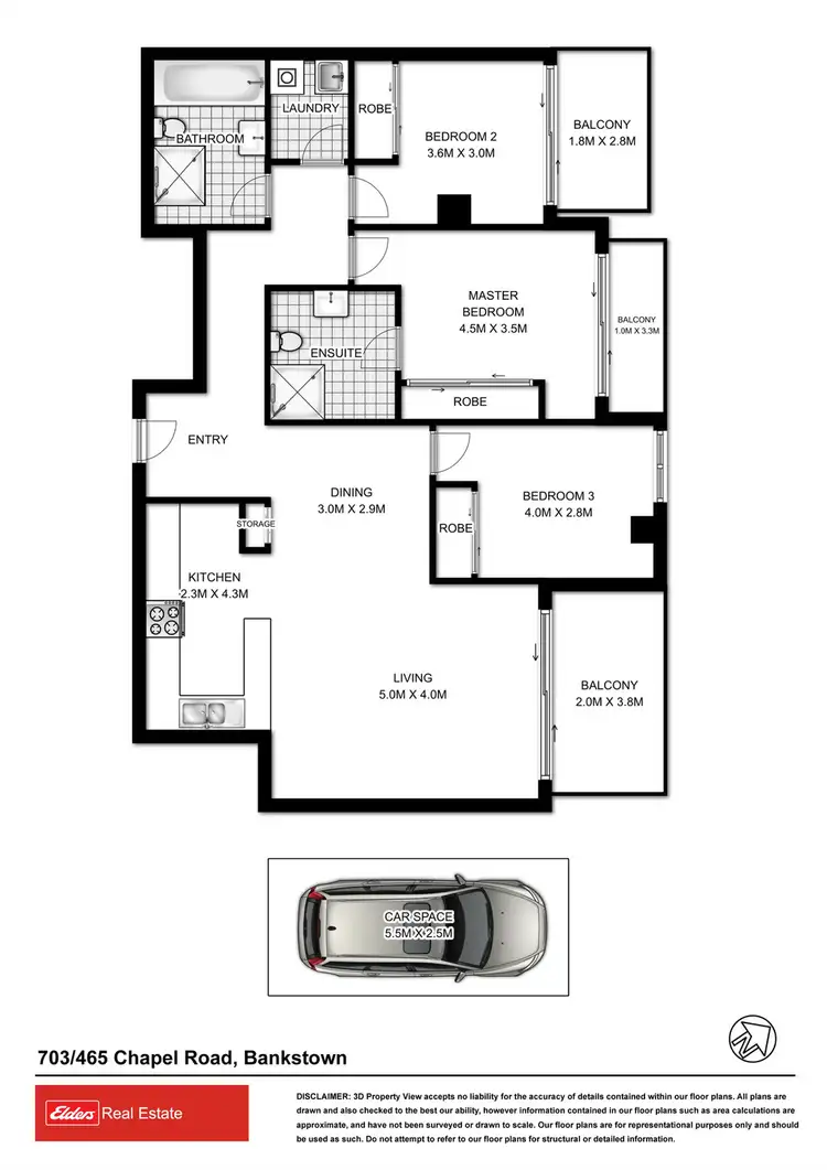 Floorplan of Homely unit listing, 703/465 Chapel Road, Bankstown NSW 2200