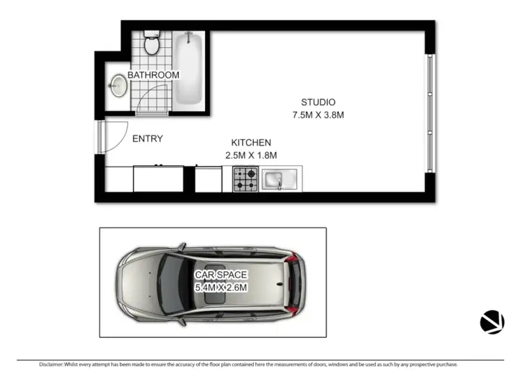 Floorplan of Homely studio listing, 119/450 Pacific Highway, Lane Cove North NSW 2066