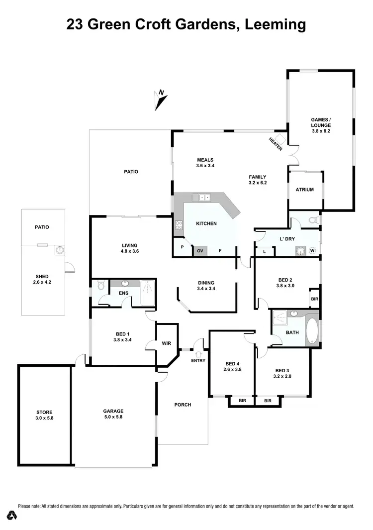 Floorplan of Homely house listing, 23 Green Croft Gardens, Leeming WA 6149
