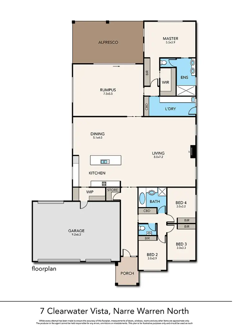 Floorplan of Homely house listing, 7 Clearwater Vista, Narre Warren North VIC 3804