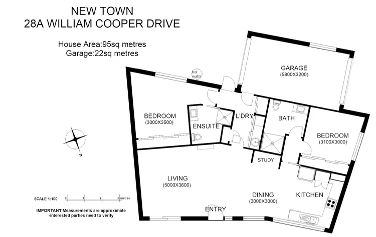 Floorplan of Homely house listing, 28A William Cooper Dr, New Town TAS 7008