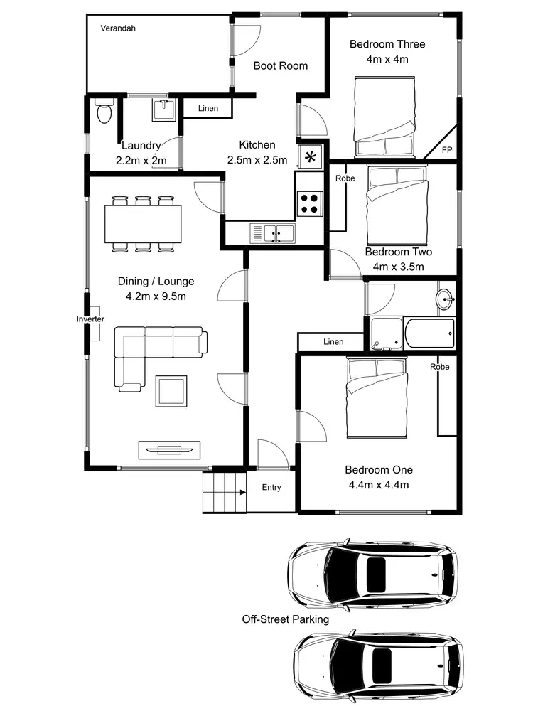Floorplan of Homely house listing, 1/56 Alanvale Road, Newnham TAS 7248