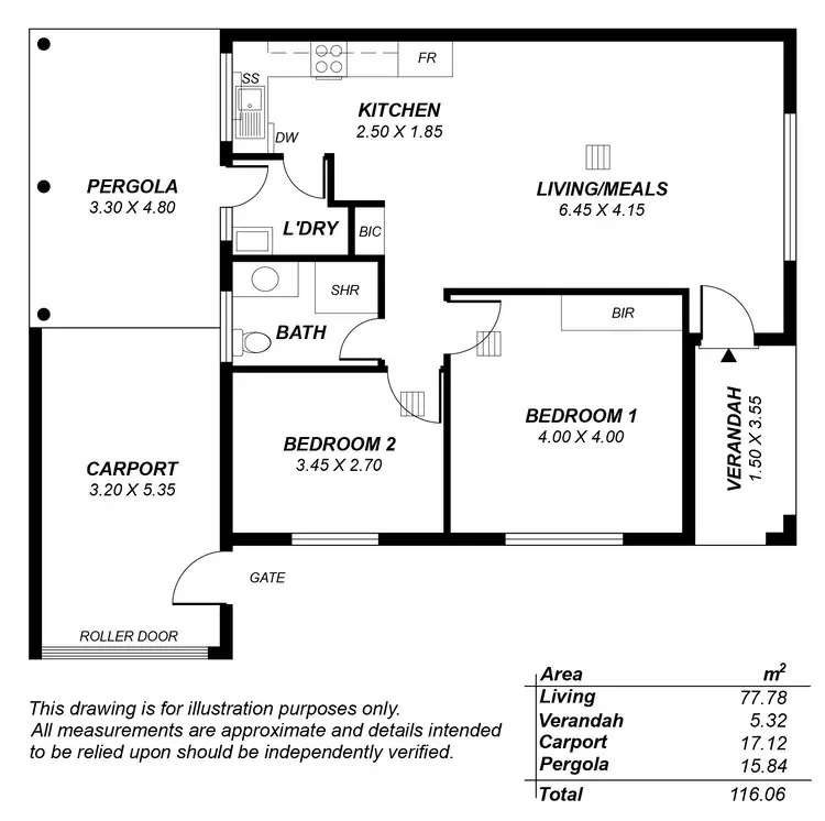 Floorplan of Homely unit listing, 3/39 Cross Street, Queenstown SA 5014