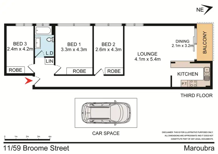 Floorplan of Homely unit listing, 11/59 Broome Street, Maroubra NSW 2035