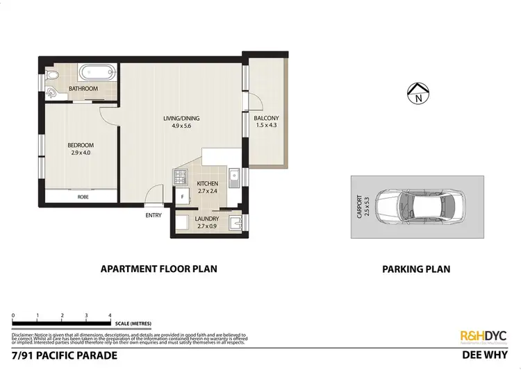 Floorplan of Homely unit listing, 7/91 Pacific Parade, Dee Why NSW 2099