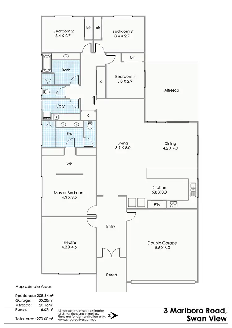 Floorplan of Homely house listing, 3 Marlboro Road, Swan View WA 6056