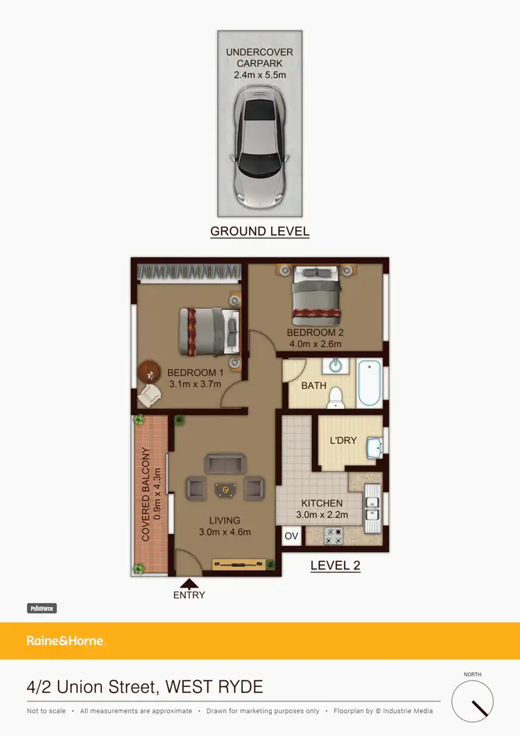 Floorplan of Homely apartment listing, 4/2 Union Street, West Ryde NSW 2114