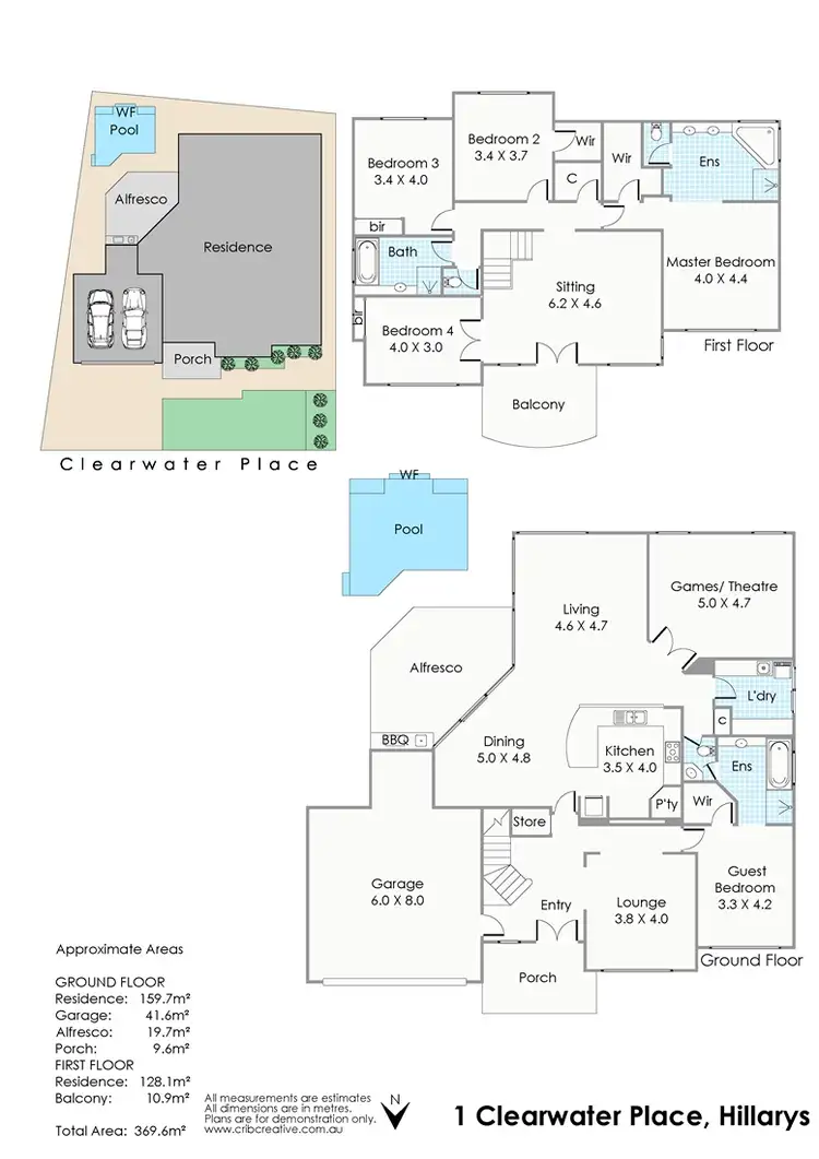Floorplan of Homely house listing, 1 Clearwater Place, Hillarys WA 6025