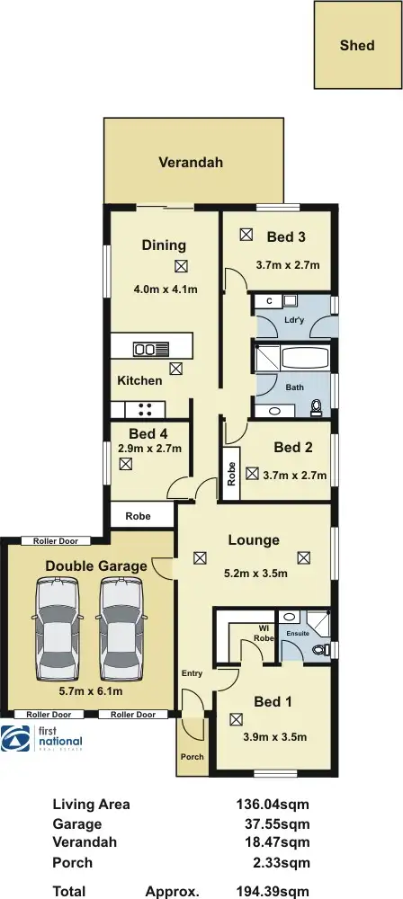 Floorplan of Homely house listing, 23 Ross Davis Avenue, Evanston Gardens SA 5116
