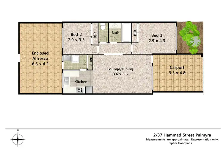 Floorplan of Homely villa listing, 2/37 Hammad Street, Palmyra WA 6157