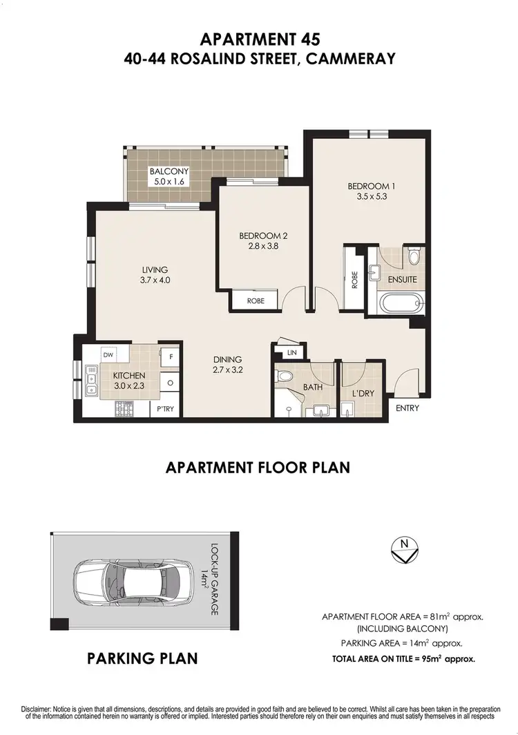 Floorplan of Homely apartment listing, 45/40-44 Rosalind Street, Cammeray NSW 2062