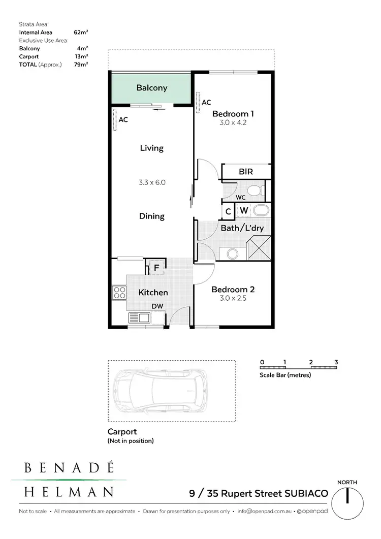 Floorplan of Homely unit listing, 9/35 Rupert Street, Subiaco WA 6008