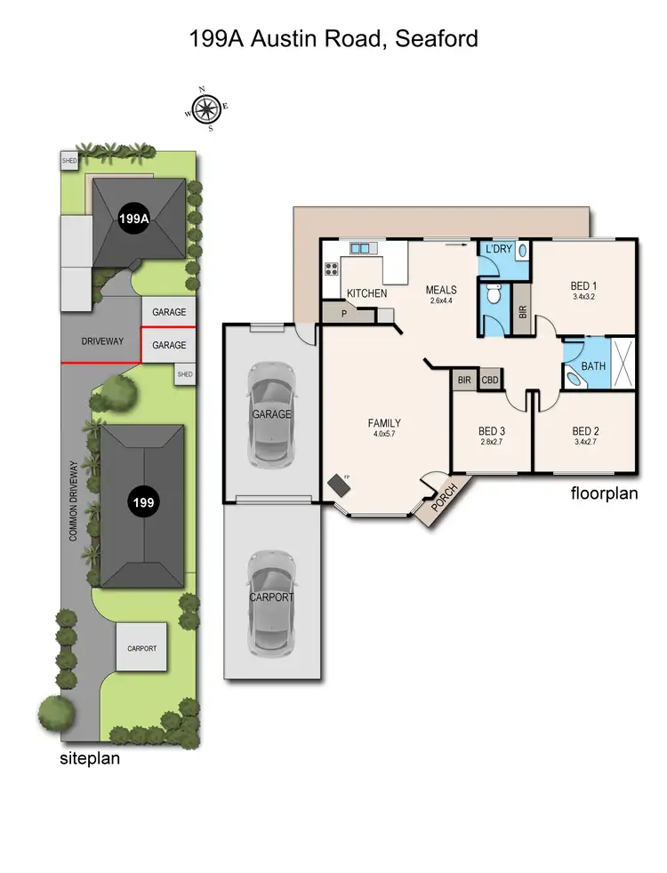 Floorplan of Homely unit listing, 199A Austin Road, Seaford VIC 3198