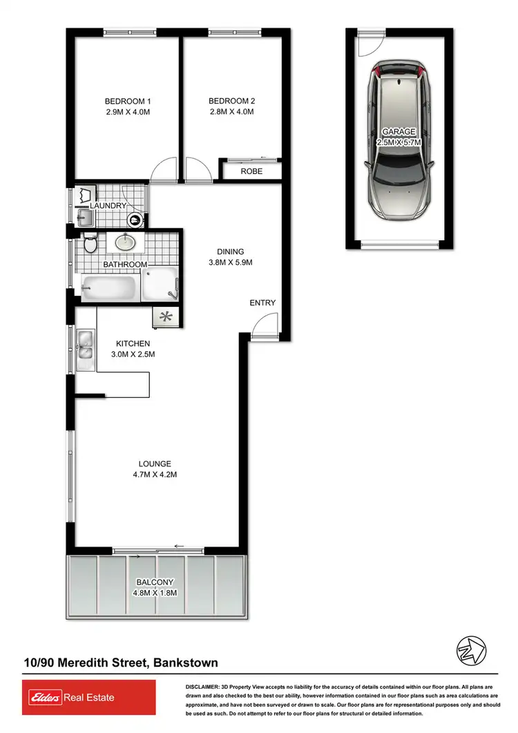 Floorplan of Homely unit listing, 10/90 Meredith Street, Bankstown NSW 2200
