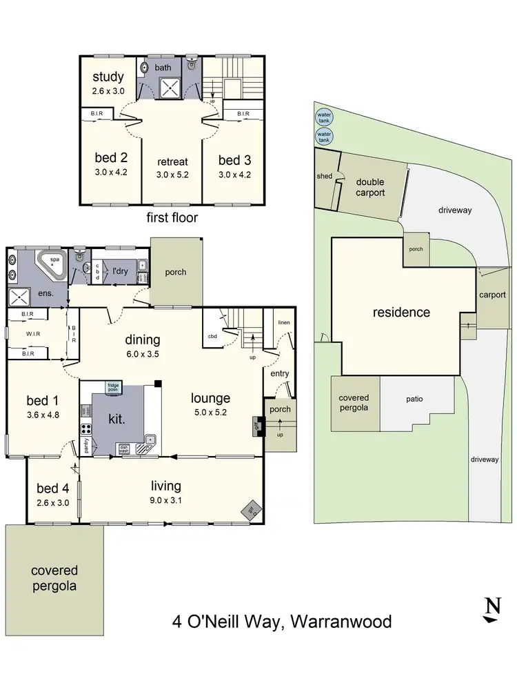 Floorplan of Homely house listing, 4 O'Neill Way, Warranwood VIC 3134