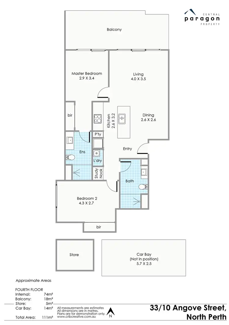 Floorplan of Homely apartment listing, 33/10 Angove Street, North Perth WA 6006