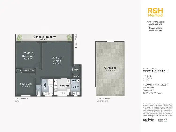 Floorplan of Homely unit listing, 2/14 DUET DRIVE, Mermaid Waters QLD 4218