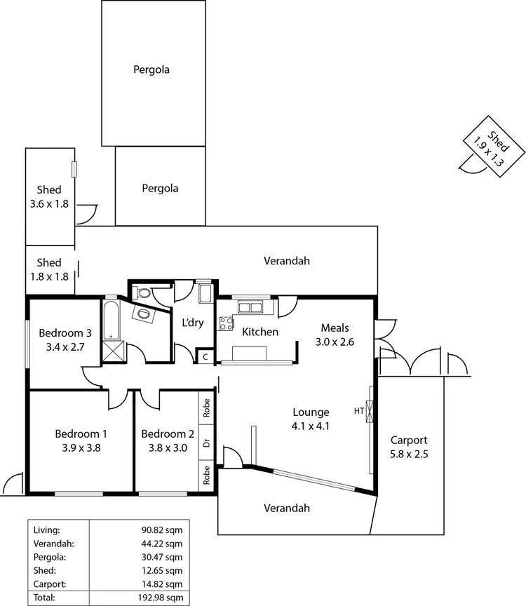 Floorplan of Homely house listing, 9 Raymel Crescent, Campbelltown SA 5074