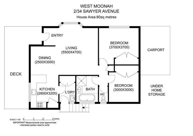 Floorplan of Homely unit listing, 2/34 Sawyer Ave, West Moonah TAS 7009