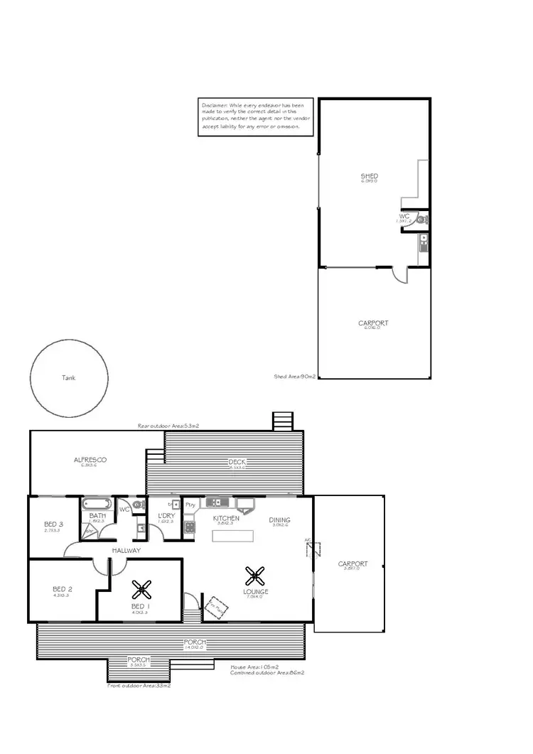 Floorplan of Homely house listing, 3 Flinders Avenue, Coffin Bay SA 5607