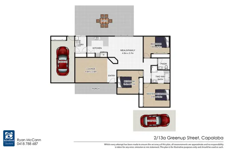 Floorplan of Homely townhouse listing, 2/13A Greenup Street, Capalaba QLD 4157