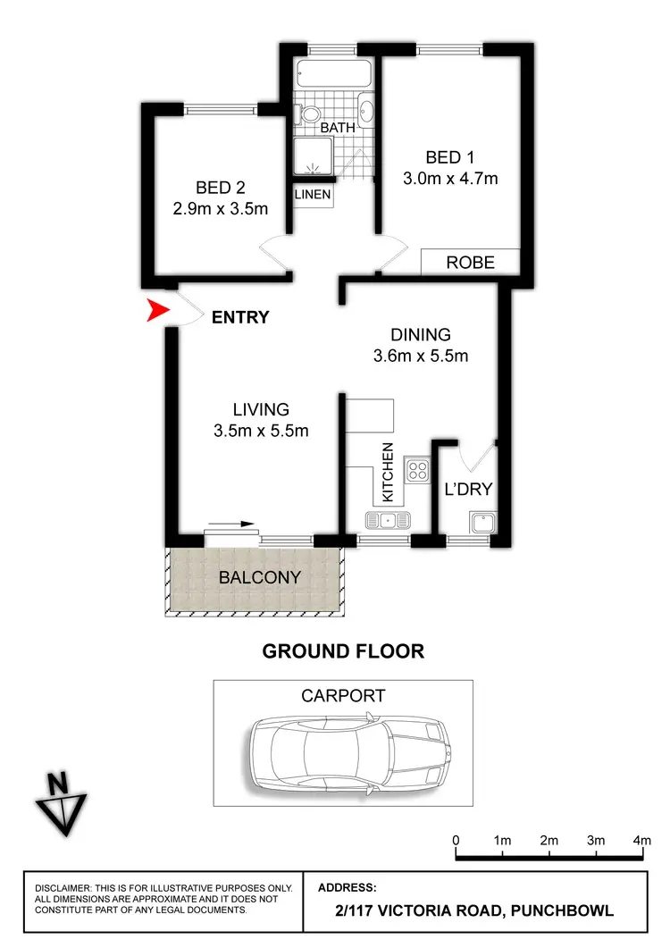 Floorplan of Homely apartment listing, 2/117 Victoria Road, Punchbowl NSW 2196